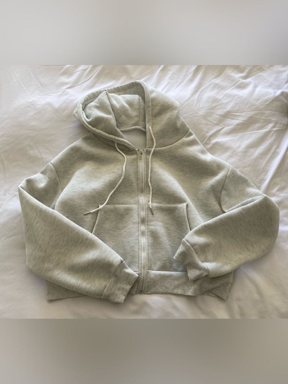 Light Gray Women's Zip Hoodie Jacket